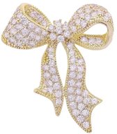 Victoria Valenza Goudkleurige broche Strik met Pavé Zirkonia