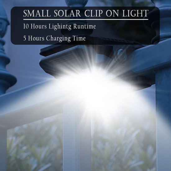 1 stuk 800lm Solar LED-lamp met bewegingssensor voor buiten-geschikt voor camping, tent, lantaarn, clip, muur, waterdicht, tuin, COB, buitenterras-draagbare beveiligingslamp voor camping, goten, hek, garage — afbeelding 5