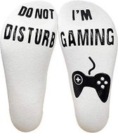 Game sokken met tekst "Do not disturb, I'm gaming" - wit - maat 38 - 42