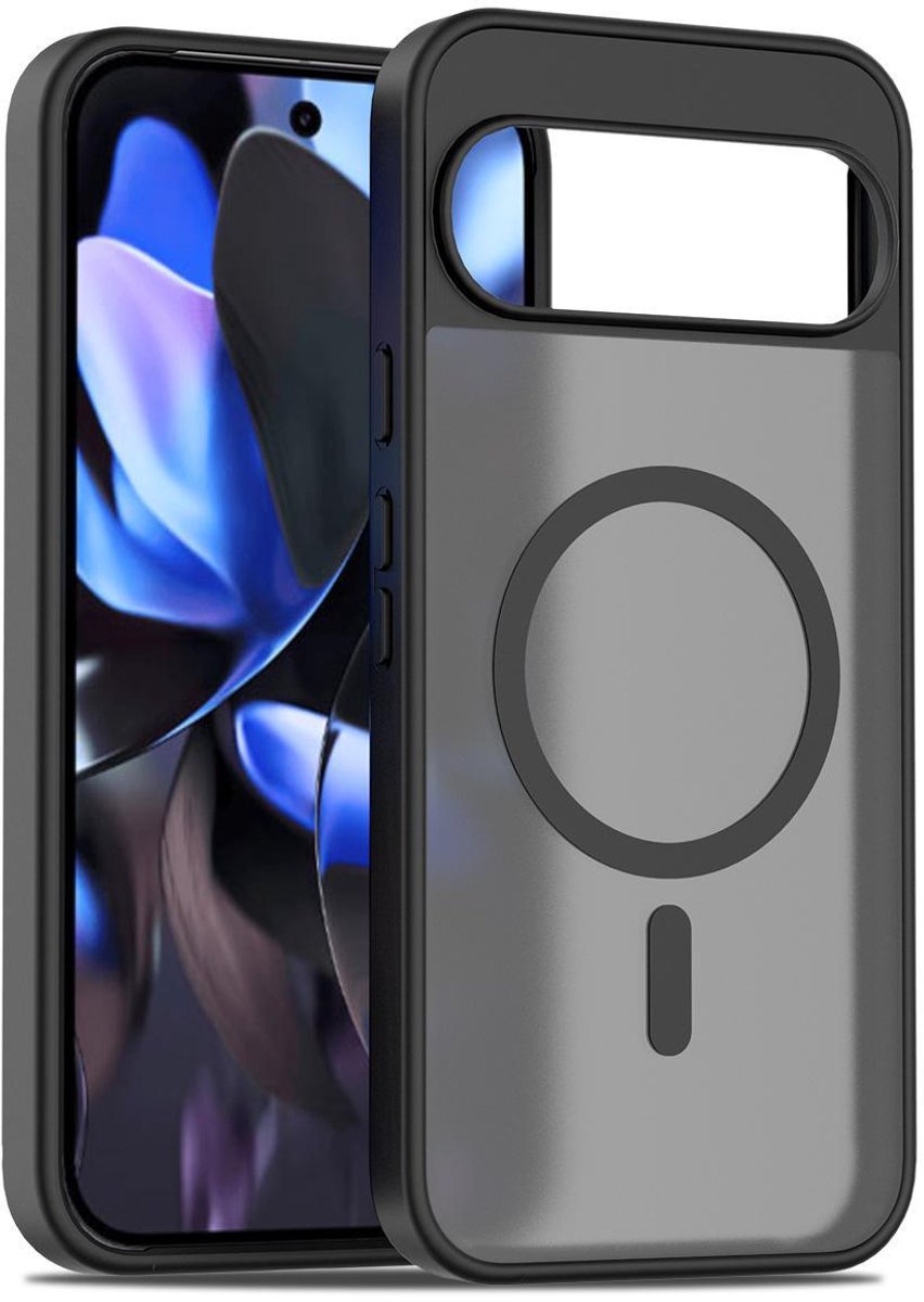 Mobigear Hoesje geschikt voor Google Pixel 10 Pro XL MagSafe Telefoonhoesje Hardcase | Mobigear Shockproof Backcover | Geschikt voor MagSafe | Geschikt voor Draadloos Opladen met Magnetische Ring | Geschikt voor MagSafe Case - Zwart