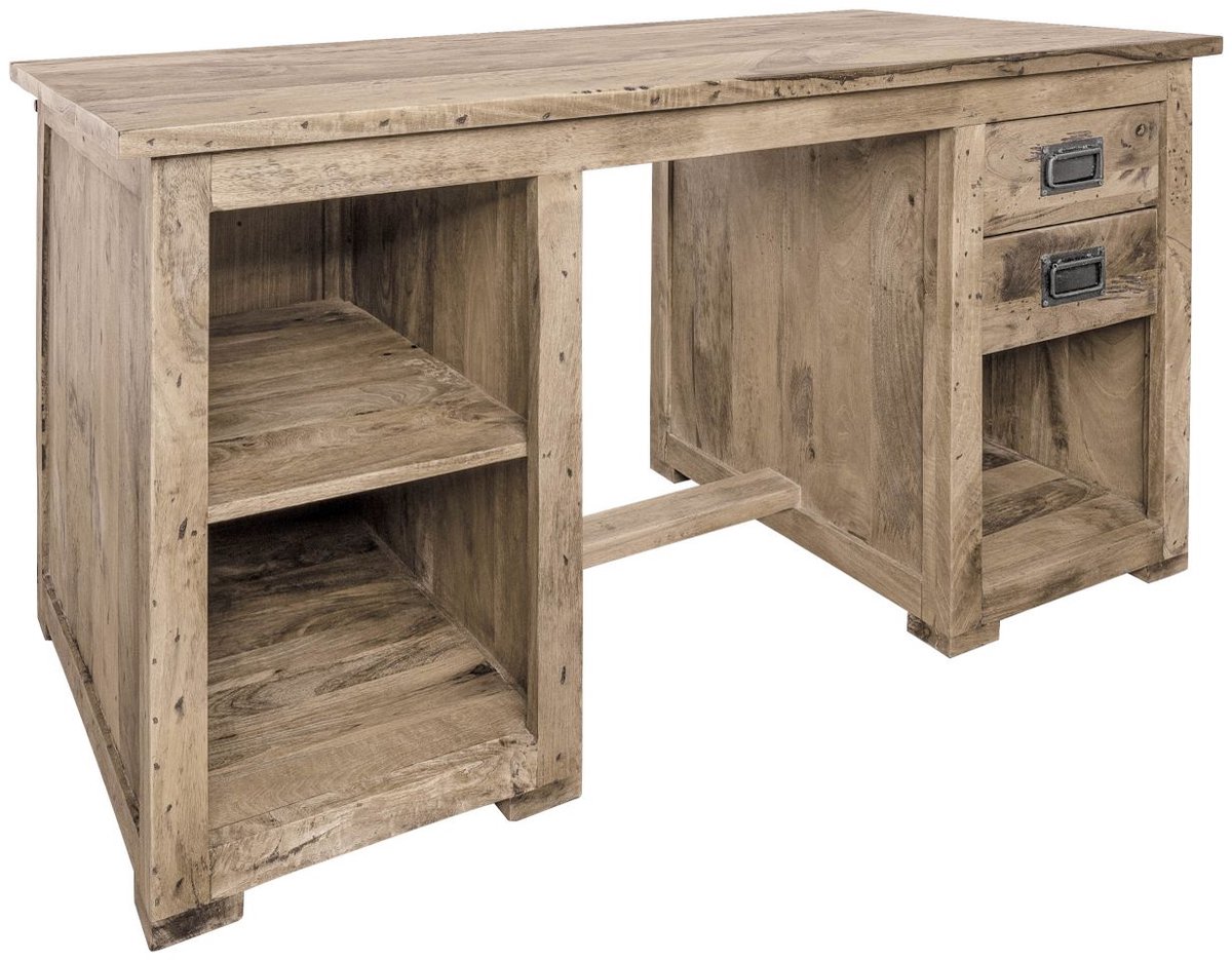 MASSIVMOEBEL24.DE bureau RAILWAY #361 beige 140x80x76 cm (BxTxH)