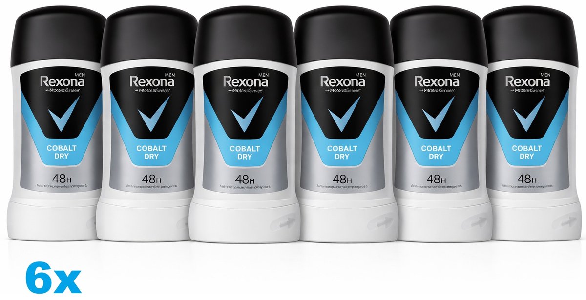 Rexona Men MotionSense Cobalt Dry Deodorant Stick 6 x 50 ml – 48H Anti-Transpirant – Voordeelverpakking 6 Stuks