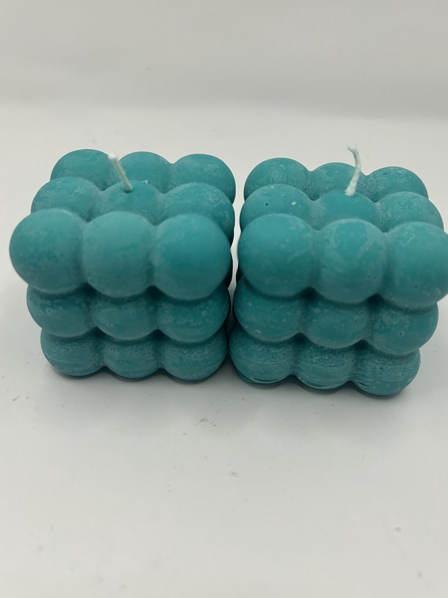 Handgemaakte Bubbelkaarsen 2 stuks - Groen - Duurzaam - Lovely Elegance