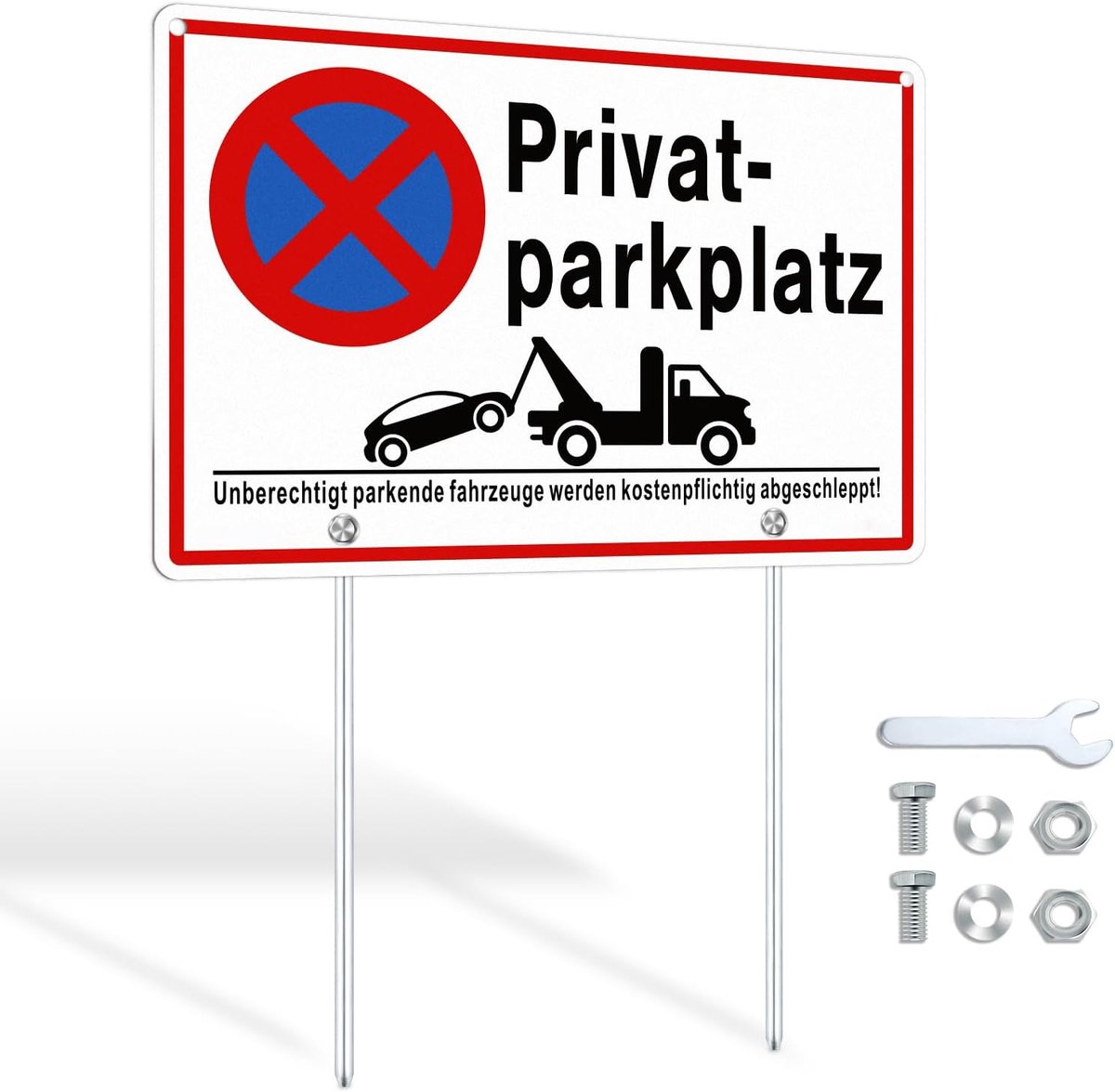 Privé Parkeerplaats Verbodsbord - Aluminium, 30 x 20 cm - Duurzaam en Weerbestendig