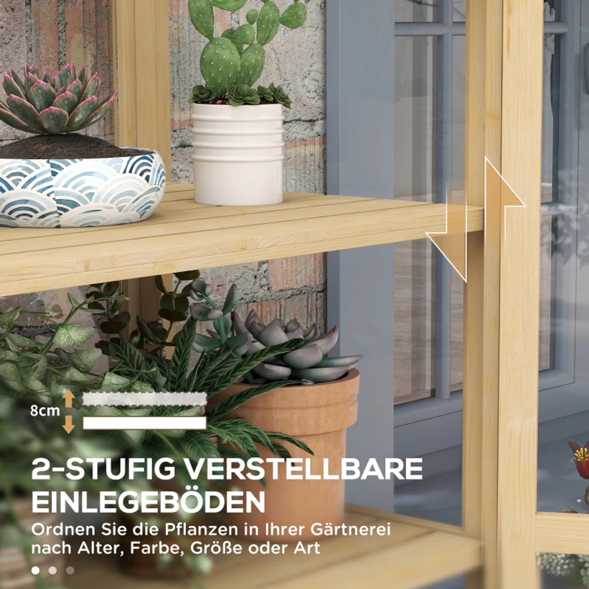 Koude Mini Kas met 3 Planken, Dakraam, Afsluitbare deur - 3 Etages - Tuinkas - Broeikas - Kweekkas - Tomatenkas - Groentekas - Plantenkas - voor Groenten, Bloemen, Planten - 100 x 56,5 x 178 cm - Grijs – foto 5