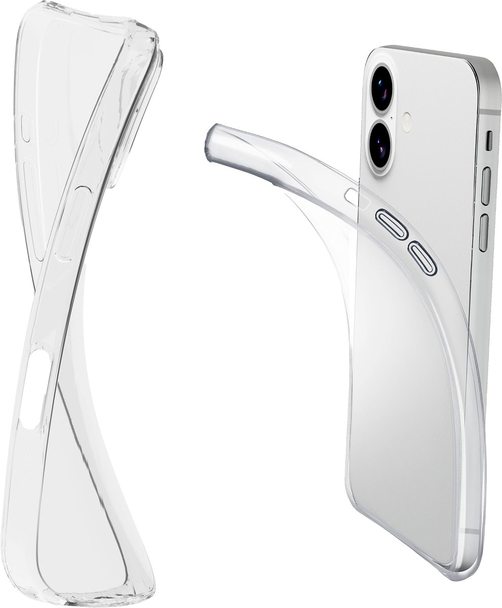 Cellularline Fine Hoesje - Geschikt voor iPhone 17 - Ultradun & Transparant - Transparant
