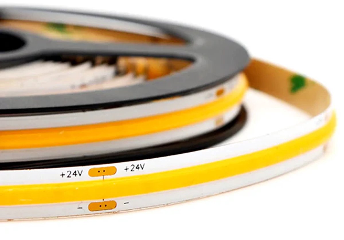 COB LED Strip 5 Meter - Egale Lichtlijn - 2700K Warm Wit - 10W per Meter
