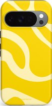 Casetastic hoesje geschikt voor Google Pixel 10 Pro / Google Pixel 10 - Dubbellaagse bescherming - Citroen Gele Zonnestraal - Fashion Case - Geel Crème
