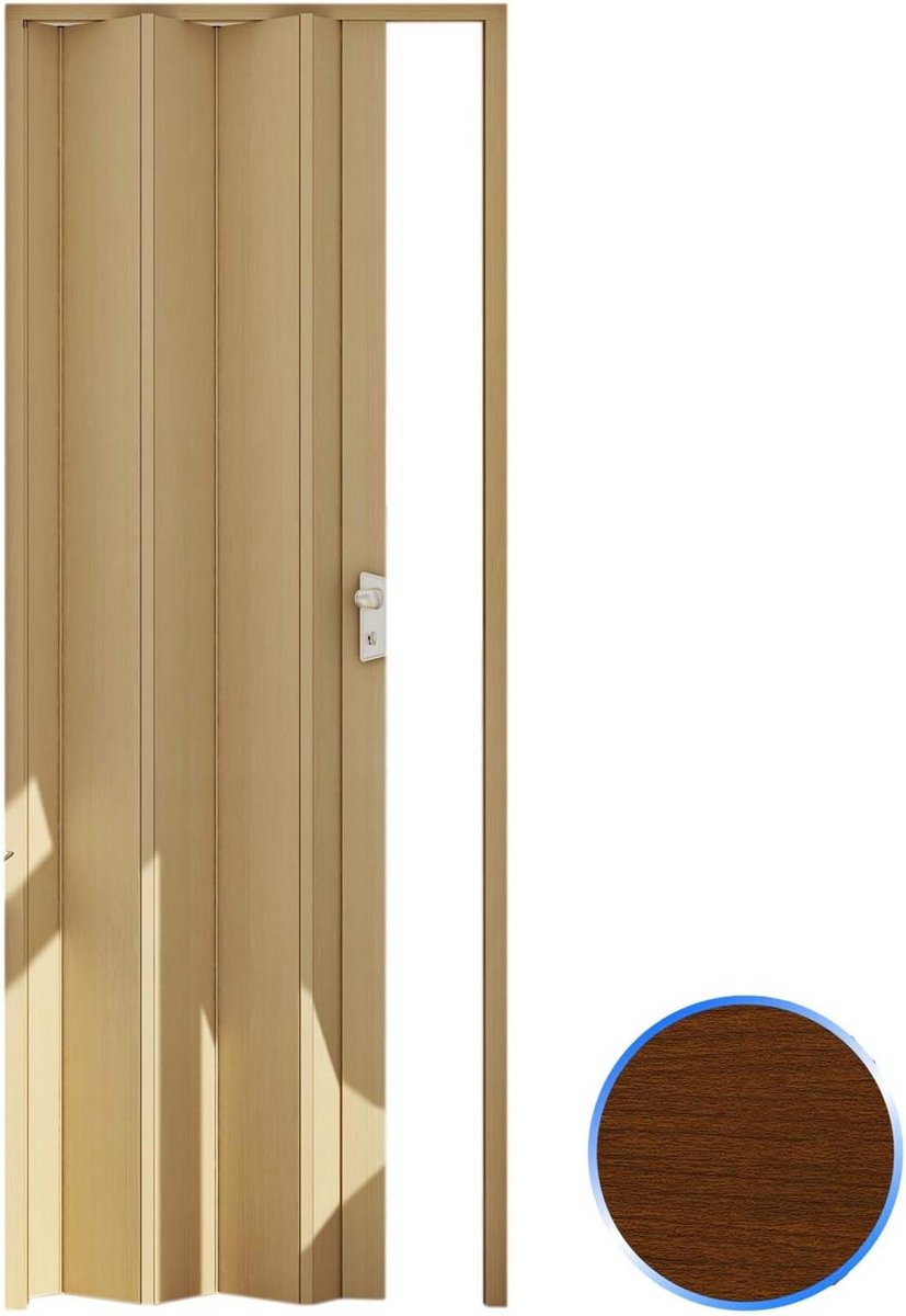 PVC Vouwdeur Donker Hout Kleur - Ruimtebesparende Binnendeur op Maat