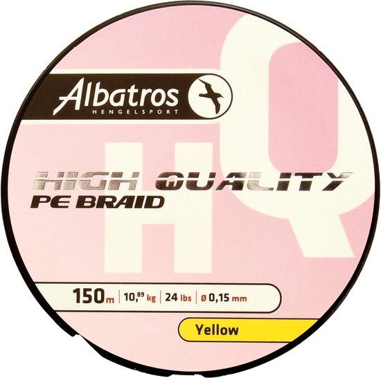 ALBATROS High Quality Braid - Vislijn - 0,25mm - 150mtr - Yellow van Merkloos — afbeelding 2
