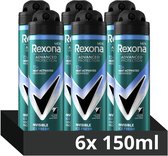 Rexona Men - Anti-Transpirant Deodorant Spray - Advanced Protection - Invisible Ice Fresh - 6 x 150 ml - Voordeelverpakking