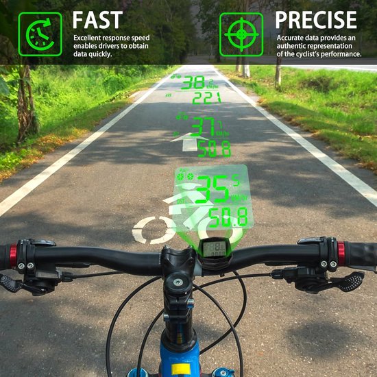 Fietscomputer - Kilometerteller fiets - automatische achtergrondverlichting - Waterdichte Kilometerteller - Kilometerteller Fiets - Fietssnelheidsmeter - Eenvoudig te Installeren - Met installatietoebehoren - met Batterij - zwart van Fietscomputer. — afbeelding 3