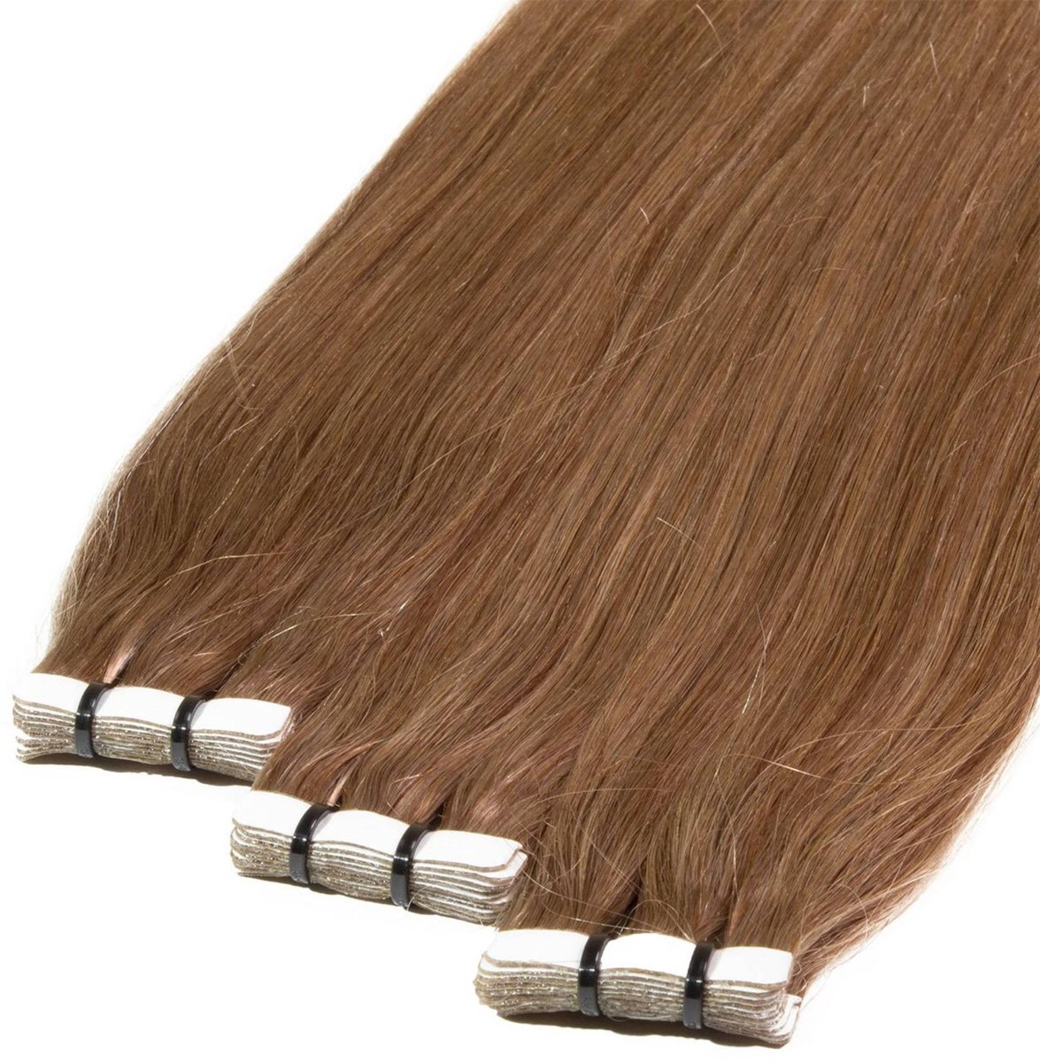 hair2heart Premium Tape Extensions Echt haar glad - 10 tapes 2,5 g 50 cm 8/1 lichtblond as
