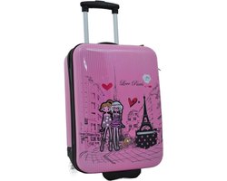 Merkloos Madisson - Cabinekoffer voor kinderen/meisjes, roze, Love Paris ABS, 50 × 33 × 20 cm