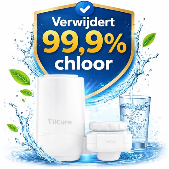 Filcure kraanfilter met zes meegeleverde kraanadapters