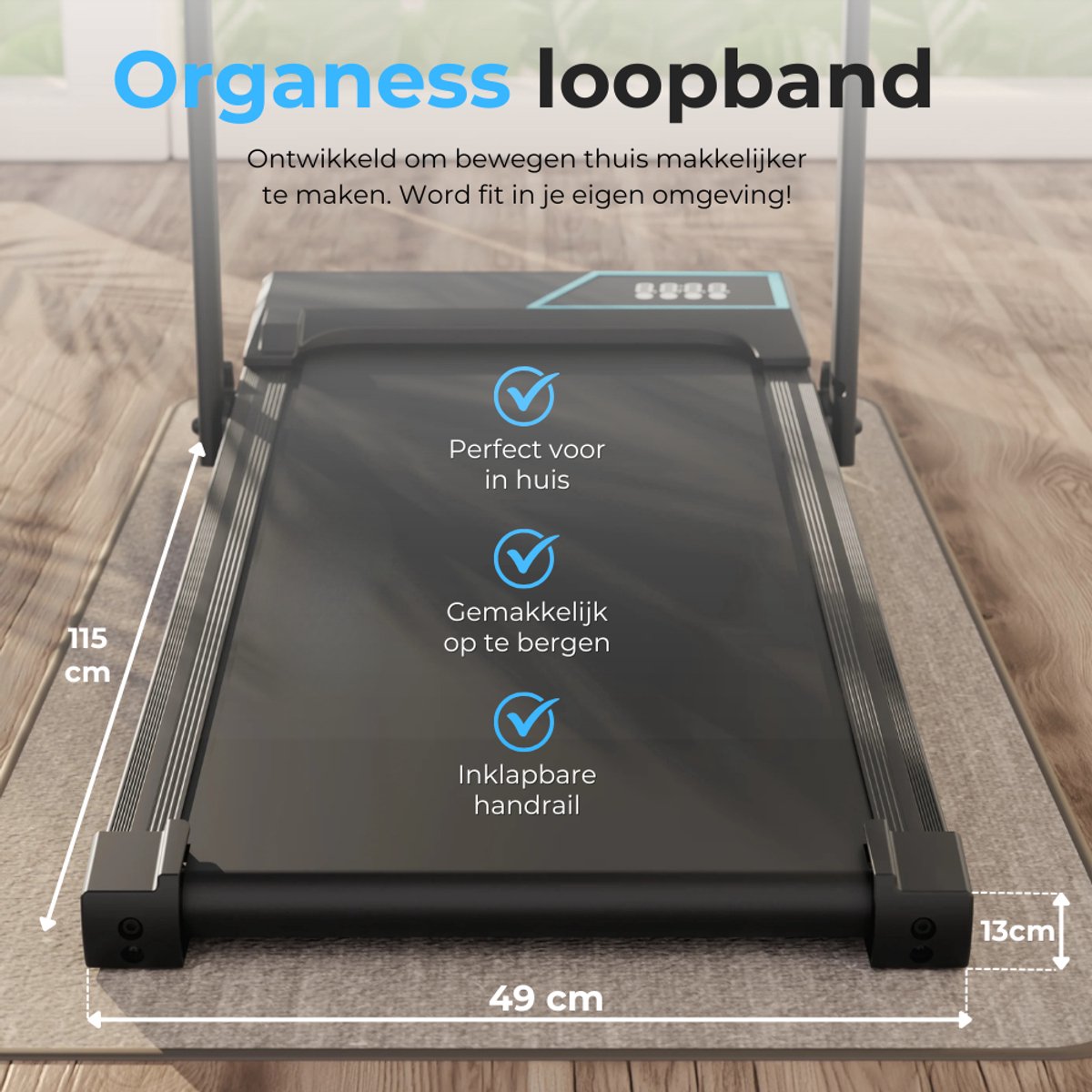 Organess Loopband 1-12km/u – Inklapbaar met Hellingfunctie thumbnail 5