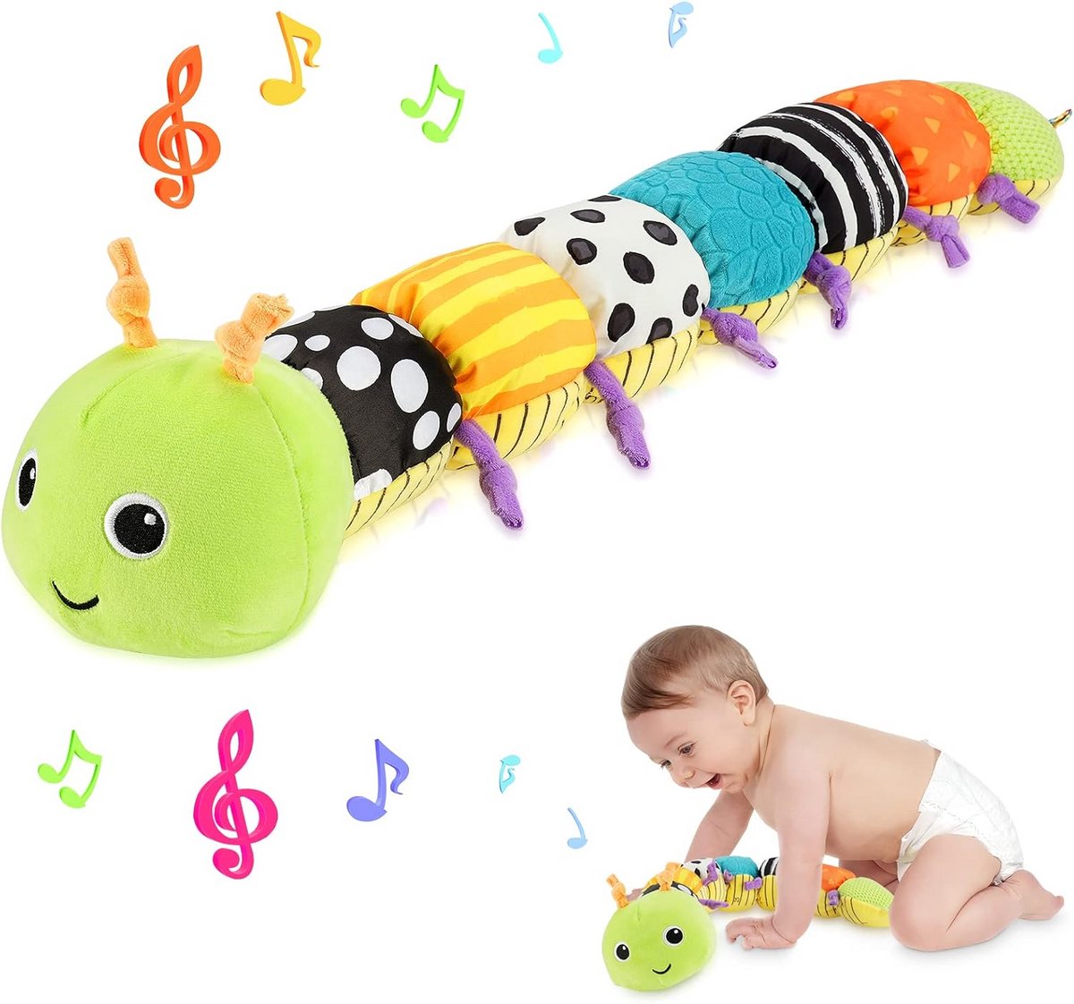 Musicale Rups Pluche Speelgoed voor Baby's met Multisensorische Functies