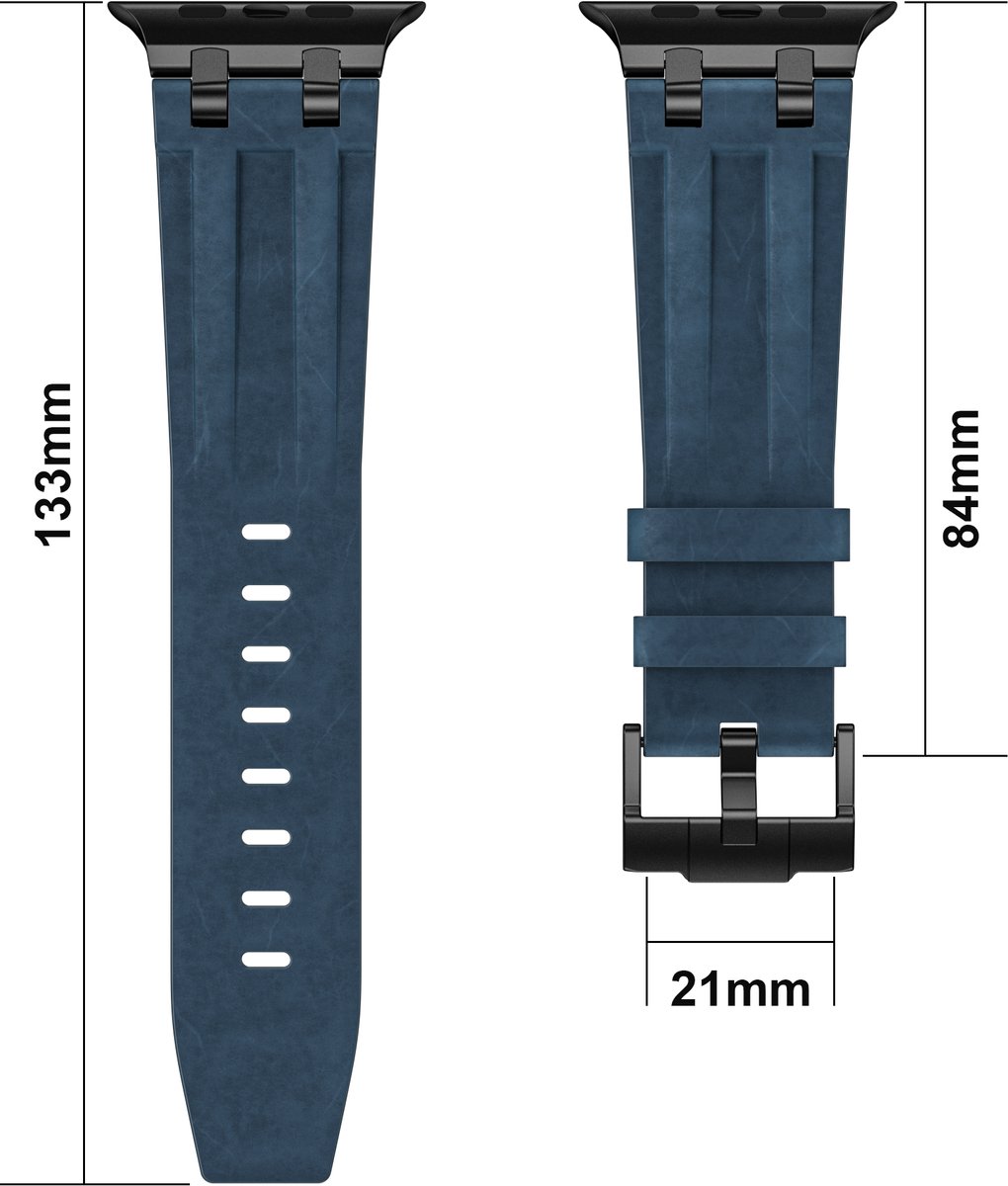 Apple Stravo Vintage Leren Horlogebandje - Echt Leer Retro Bandje voor Apple Watch 46mm (Series 10/11) / 45mm (Series 7/8/9) / 44mm (Series 4/5/6/SE) / 49mm (Ultra 1/2/3) thumbnail 4