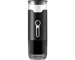 Draagbare capsulekoffiemachine - draagbaar koffiezetapparaat - Compacte capsule- en poederkoffiezetter voor op reis en op kantoor - Zwart