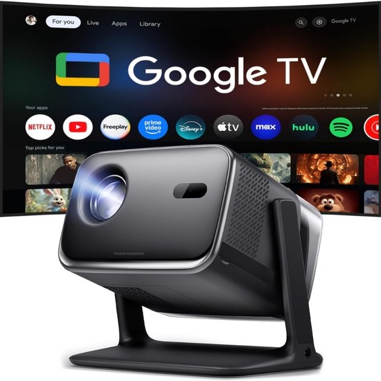 Draagbare Mini Beamer 4K Smart Projector 500 ANSI WiFi Autofocus Trapeziumcorrectie Dolby Audio 20W