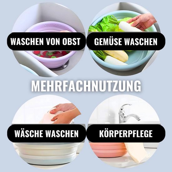 Opvouwbare ruimtebesparende wasmand - Multifunctionele kunststof kom voor vuile was en schoonmaak — afbeelding 3