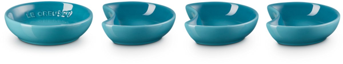 LE CREUSET - Aardewerk - Set/4 sausschaaltjes 9cm Carib Blue
