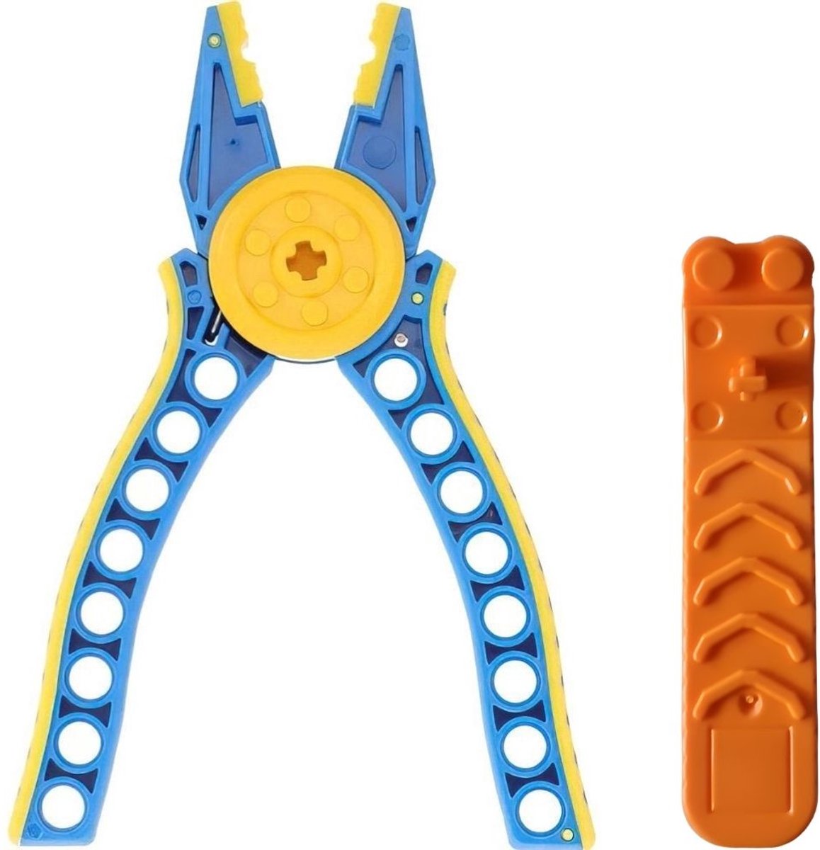 Bouwblokken Knijptang & Elementensplitser Blauw-geel / Brick Separator technic tang mini | Classic technisch speelgoed gereedschap tang voor bouwmodel en bouwsets | toolset / toolkit