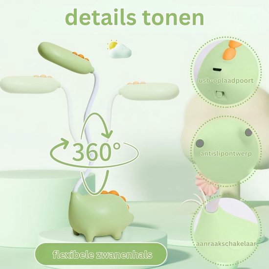 CLVP® Bureaulamp Kinderkamer - Tafellamp - Daglichtlamp — afbeelding 3