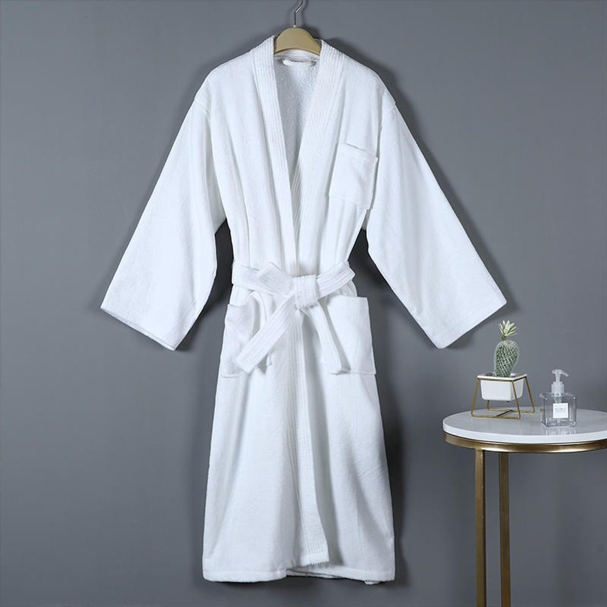 Hotel Royal Sauna Badjas – Hoogwaardig katoen – Luxe hotelkwaliteit – 120 cm – Wit