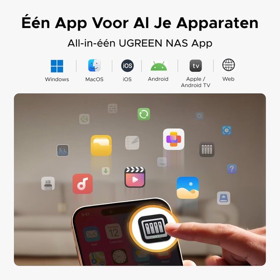 UGREEN NASync DH2300 2 Bay Desktop NAS, NFC Tap om te Verbinden, AI Fotoalbum, 4K Persoonlijke Videotheek, Gebruiksvriendelijk NAS-systeem met 1GbE-LAN en 4GB RAM (Diskless) van Merkloos — afbeelding 2