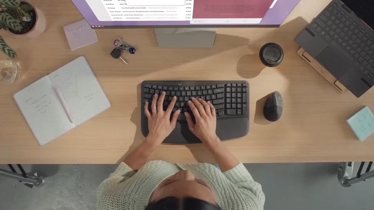 Logitech Wave Keys draadloos ergonomisch toetsenbord - Grafiet, US