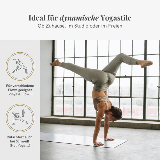 Professionele Antislip Yogamat - Ecologisch Natuurlijk Rubber - Ideaal voor Hot Yoga en Ashtanga Yoga - Extra Breed — afbeelding 5