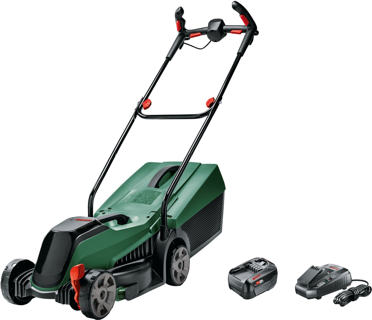 Bol.com Bosch CityMower 18V-32 Accu grasmaaier - Met 18 V accu en lader - Maaibreedte: 32 cm aanbieding