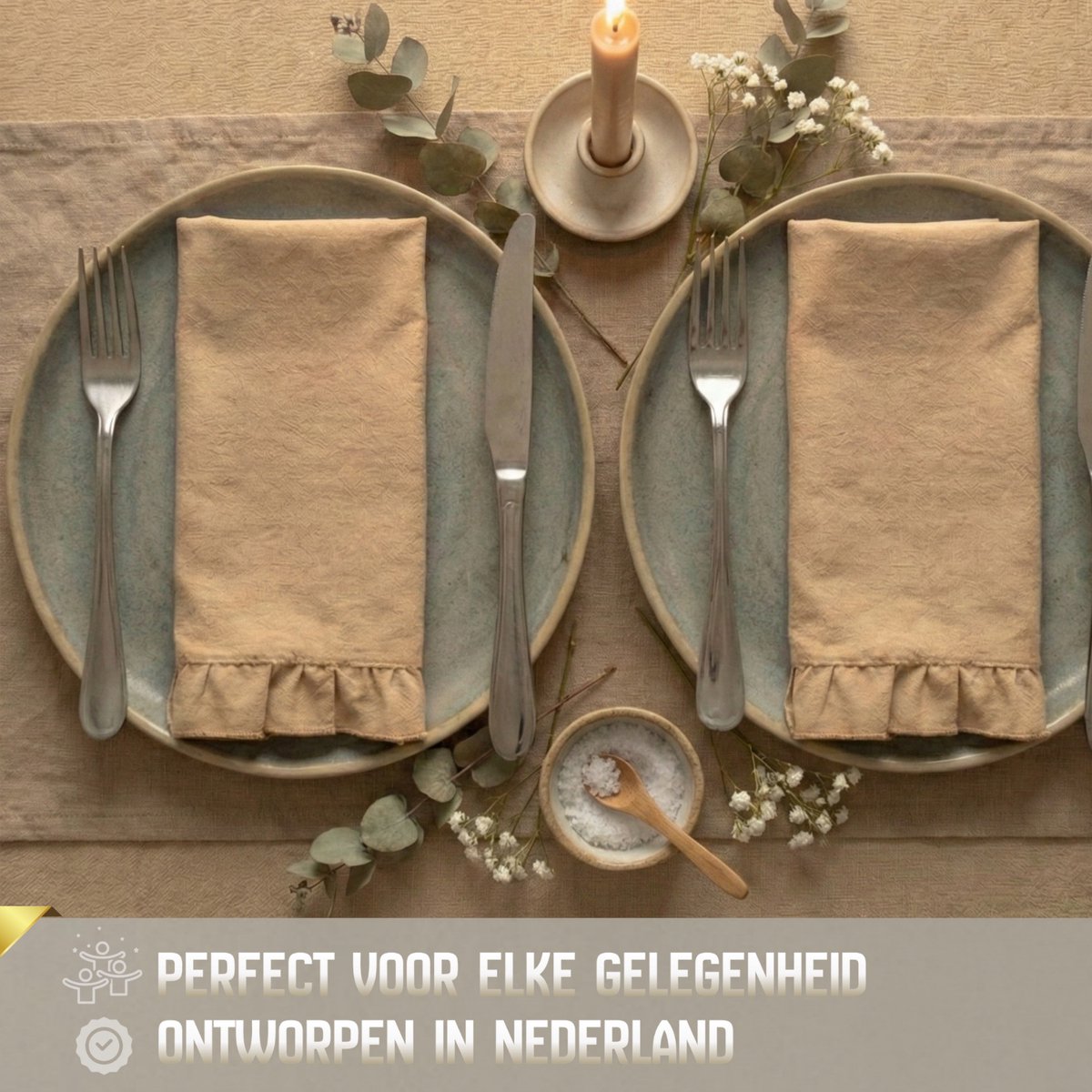 OZ Home Bricard Albi Serviesset 25-delig Porselein - 6 Personen - Groen-grijs (salie) met Beige Rand - Stapelbaar - Vaatwasser-, Magnetron- en Ovenbestendig — afbeelding 2