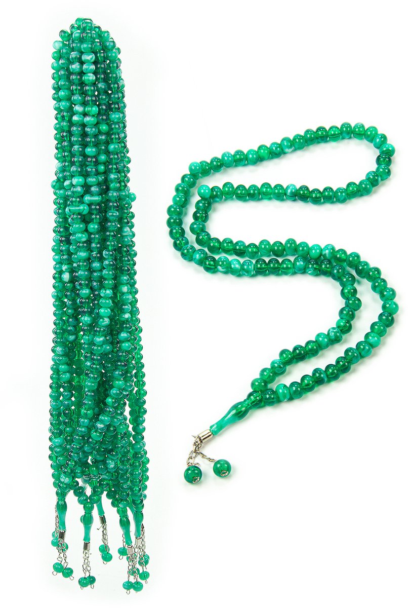 Ihvan Online Tasbih Gebedskralen 99 Kralen – Set Van 10 Stuks – Islamitische Gebedsketting – Dhikr Tasbeeh – Islamitisch Cadeau Voor Ramadan, Mawlid, Hajj & Umrah – Groen