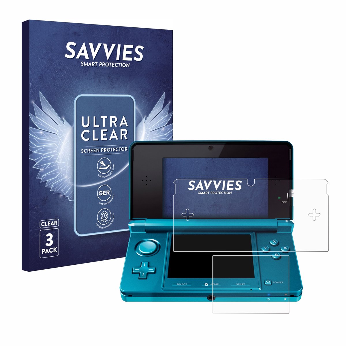 Savvies - Screenprotector voor Nintendo 3DS - Folie Beschermfolie transparant 6 Stuks