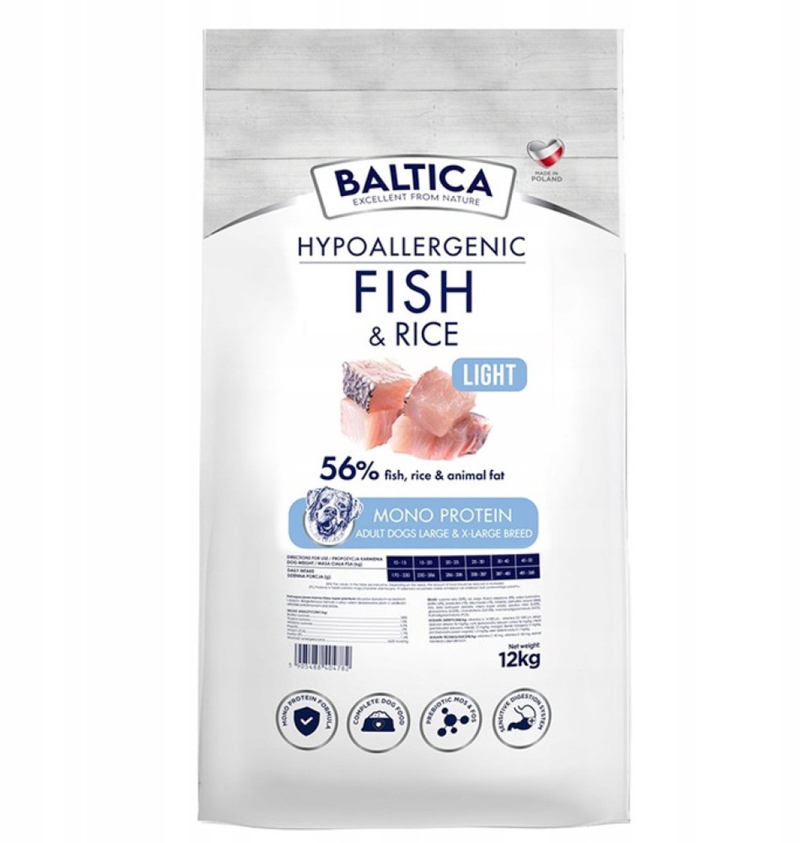 Baltica Baltica Hypoallergenic - Hondenvoer Vis & Rijst - Maat L/XL (Grote Rassen) - 12 kg - Erwtenvrij & Licht Verteerbaar