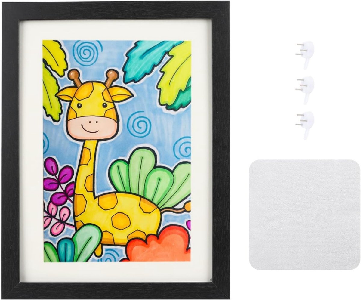 Zyrex® Wissellijst Kindertekening - Fotolijst - Luxe fotolijst voor kindertekeningen - Zwart - ‎33 x 23 x 3 cm