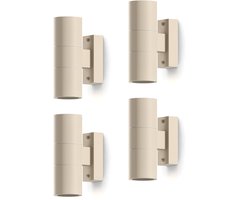Calex Wandlamp Up & Downlight Turin - 2x GU10 - IP54 Water- en Stofbestendig - Geschikt voor Binnen en Buiten - Eenvoudige installatie - Cilinder - 4-Pack