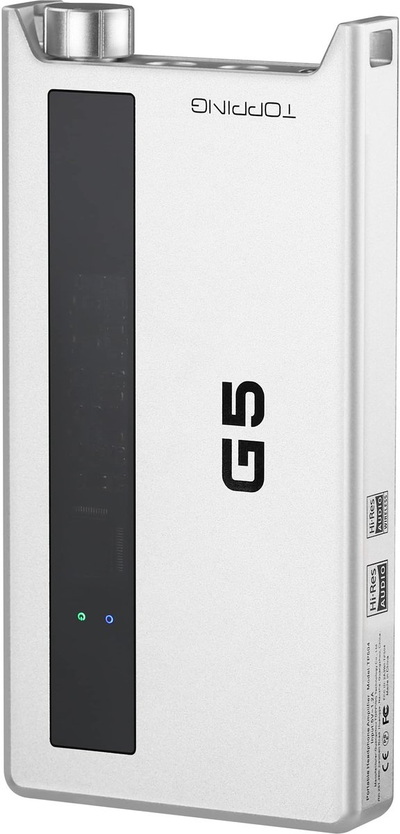 Topping G5 – Portable Hi‑Res Bluetooth DAC & Headphone Amplifier – LDAC – Zilver