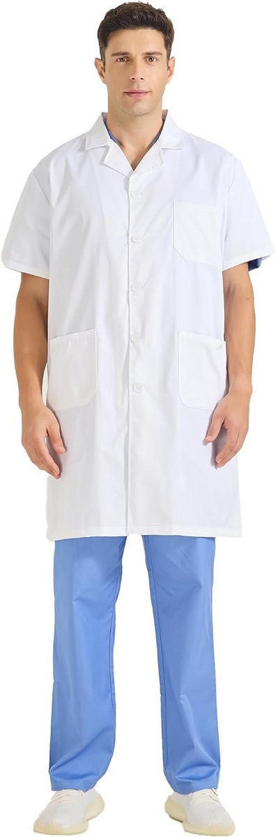 Unisex Laboratoriumjas Werkjas Kort Ruit Ziekenhuis Zorg Uniform