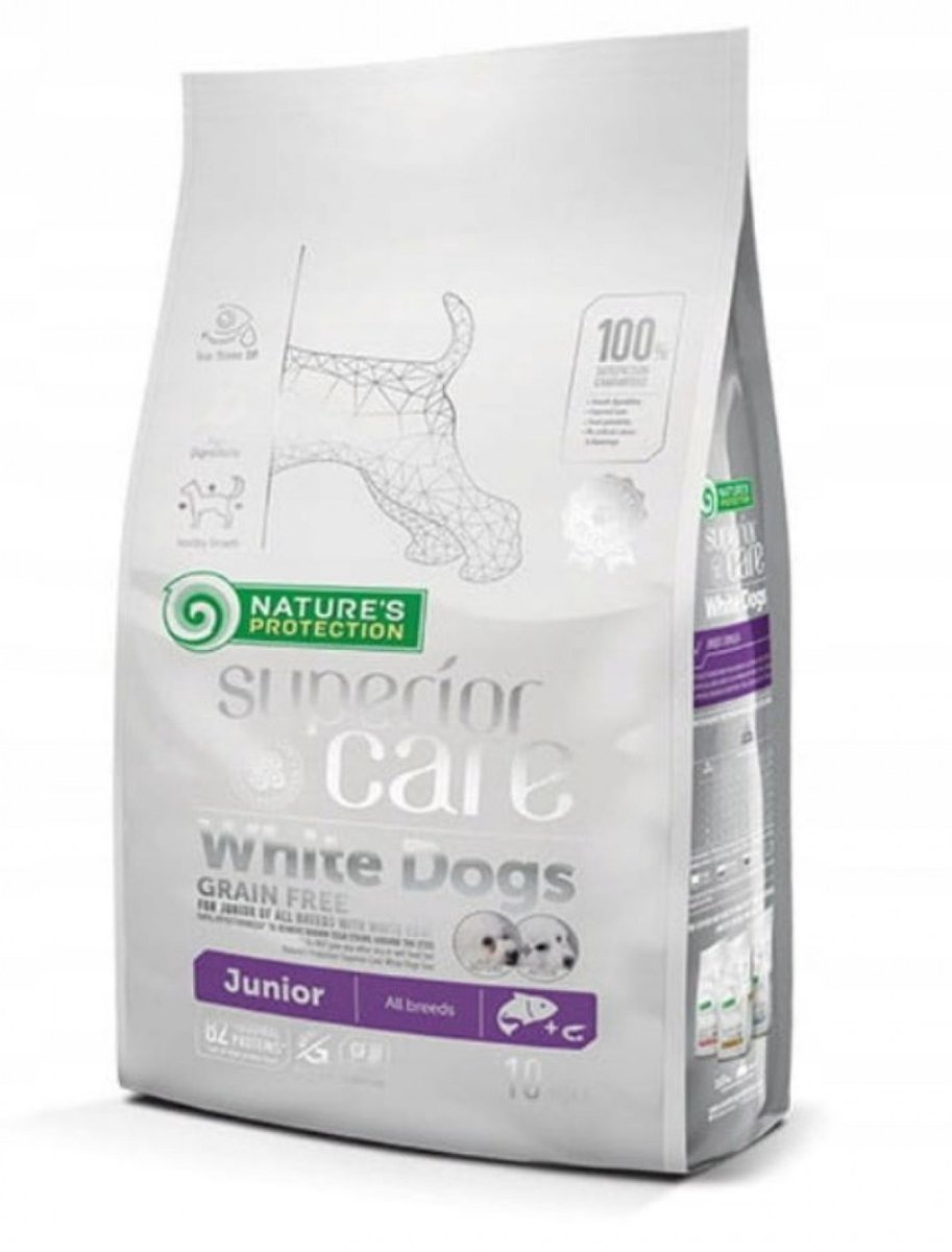 Nature's Protection Superior Care - Graanvrije Junior Hondenbrokken - Voor Witte Vacht - 10kg
