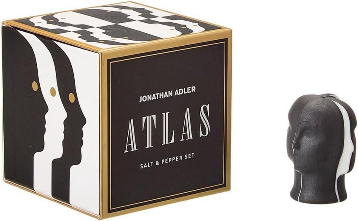 Zout- en Peperstel Atlas Set, Porselein, Zwart en Wit