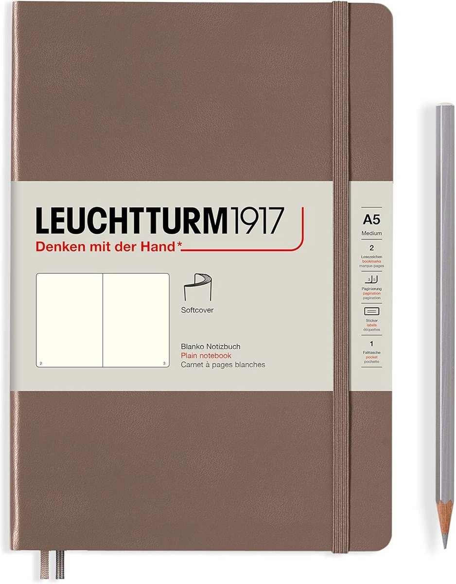 Notitieboek Medium A5 Softcover met Genummerde Blanco Pagina's, Forest Green