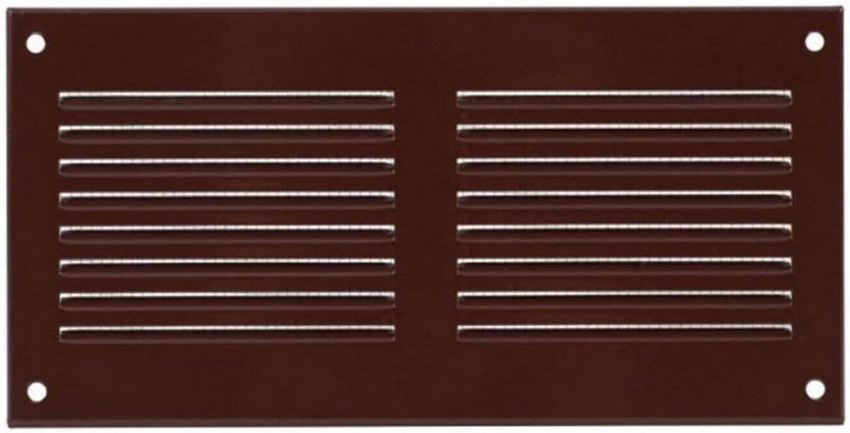 Ventilatierooster Bruin Staal 200x100mm met Muggengaas