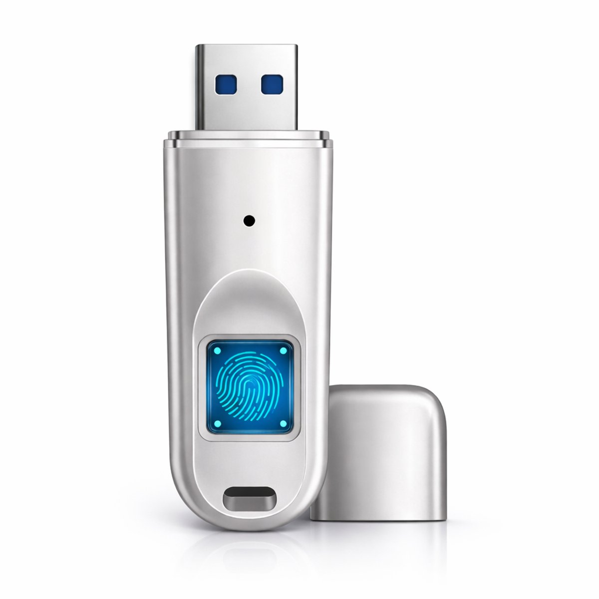 Perfect Speed Beveiligde USB Stick 64GB - Vingerafdruk - USB 3.2 - 150MB/s - Zilver