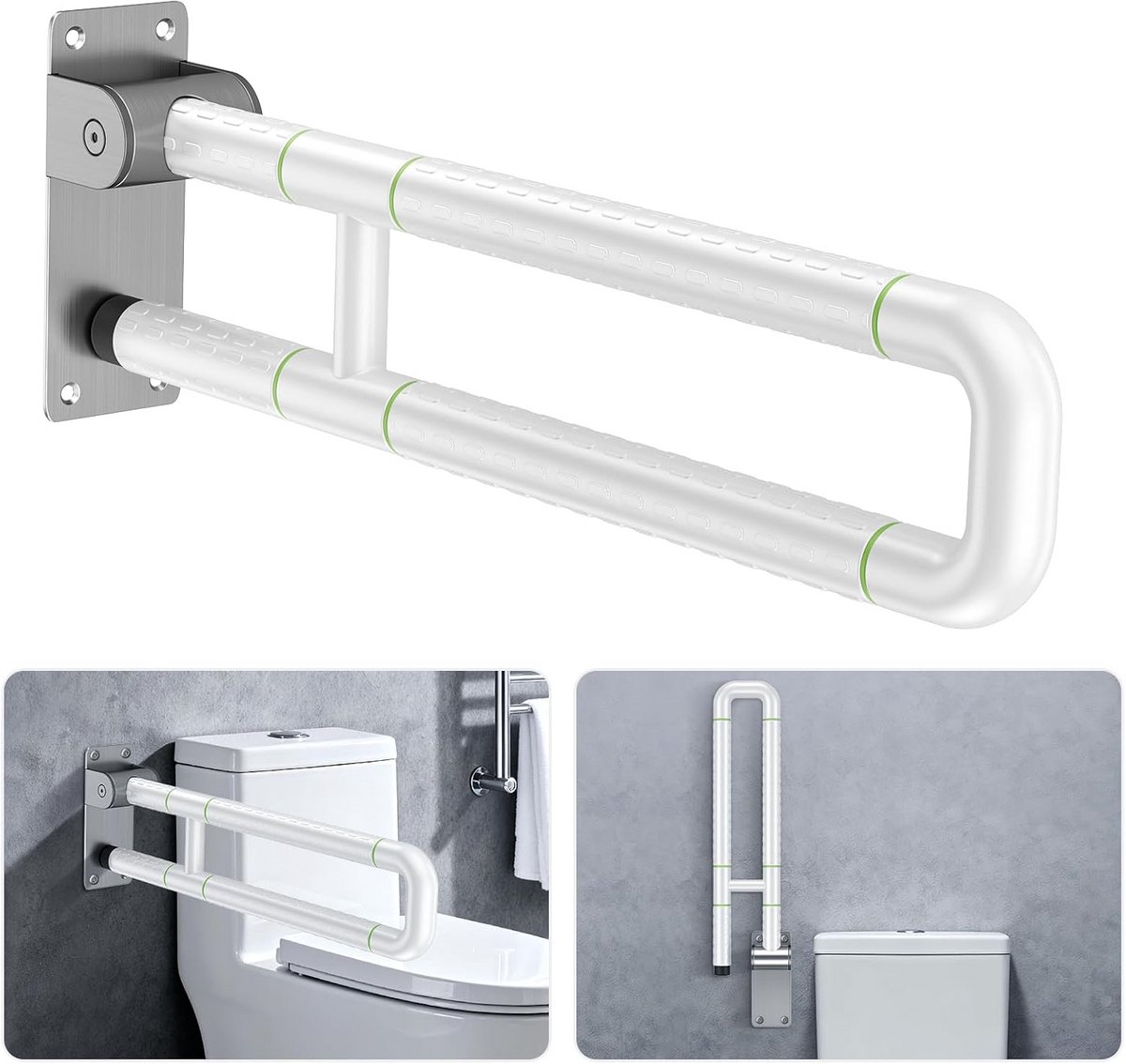Opklapbare Veiligheidshandgreep Toilet - Wandmontage Steunbeugel voor Senioren en Invaliden