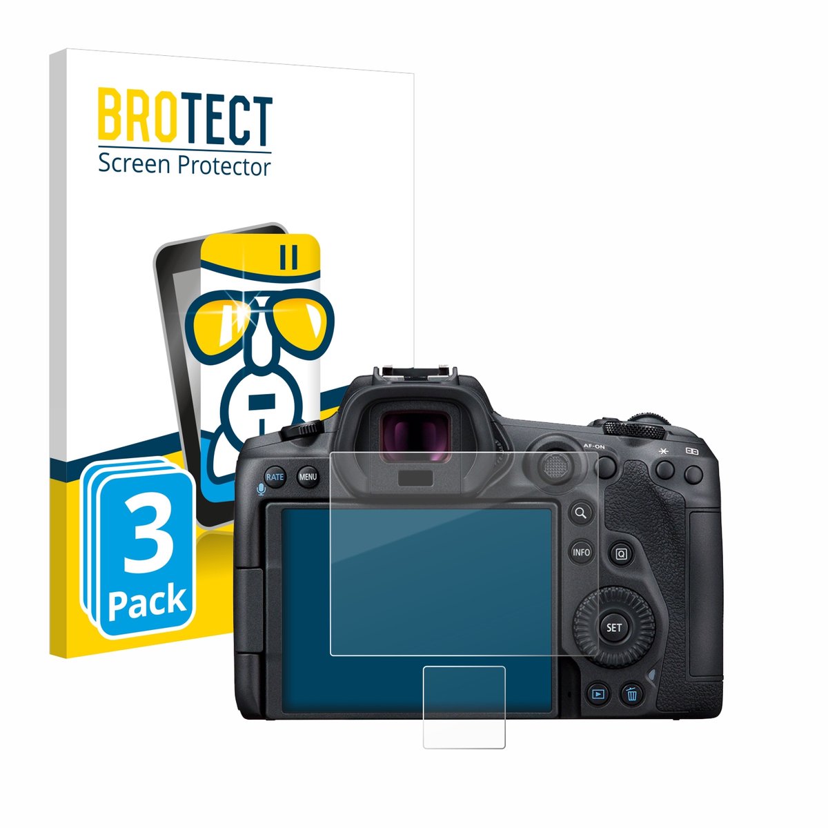 Screenprotector 3 Stuks voor Canon EOS R5 Beschermglas transparant