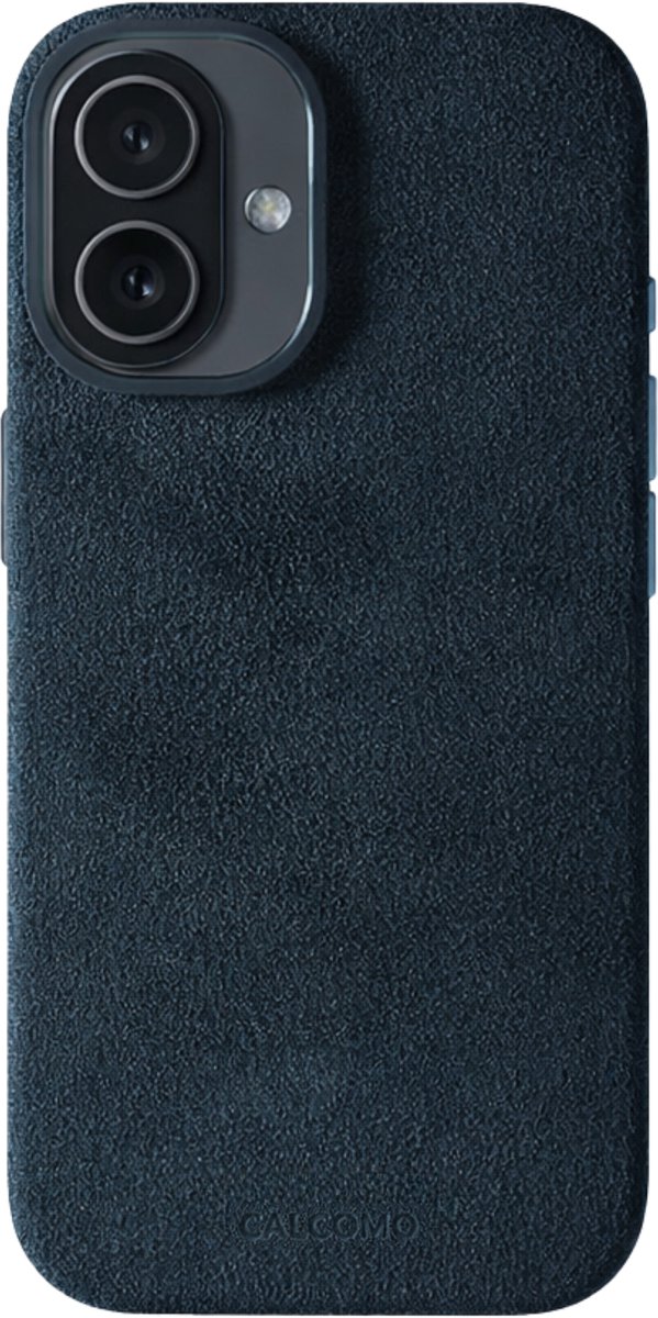 Calcomo® - Alcantara Telefoonhoesje iPhone 17 – 100% Italiaans Alcantara® – Premium Schokbestendig – Geschikt voor MagSafe – Navy Blue