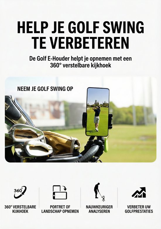 Stripe golf telefoonhouder, flexibel statief met Bluetooth remote van Stripe Golf — afbeelding 2